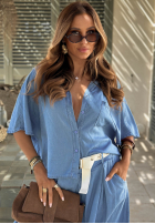 Koszula z kieszonką Italian Sky niebieska