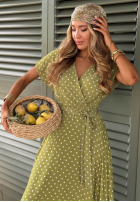 Sukienka w groszki Wendy oliwkowa