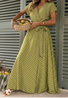 Sukienka w groszki Wendy oliwkowa