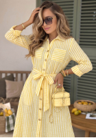 Koszulowa sukienka midi w kratę Spring Velvet Air błękitna