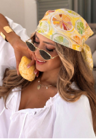 Wzorzysta chusta w cytrynki Lemon Vibe żółta
