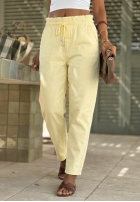 Materiałowe spodnie z gumką w pasie