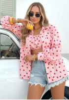 Koszula w róże Velvet Rose pudrowy róż