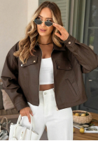 Skórzana kurtka bomberka Less Is More mokka