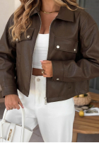 Skórzana kurtka bomberka Less Is More mokka