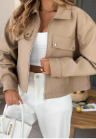 Skórzana kurtka bomberka Less Is More mokka