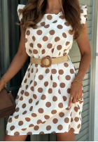 Sukienka mini w groszki Russo ecru