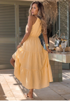 Zwiewna sukienka na ramiączkach w kratę Summer Sorbet żółta