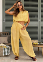 Komplet top i spodnie Pretty Jasmine żółty