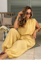 Komplet top i spodnie Pretty Jasmine żółty