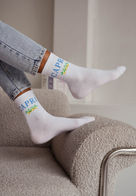 White Capri-length socks