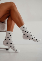 Długie skarpetki w groszki Little Dots białe