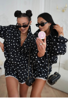 Szorty w groszki Dot Romance czarne