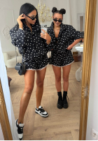 Szorty w groszki Dot Romance czarne