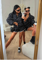 Szorty w groszki Dot Romance czarne