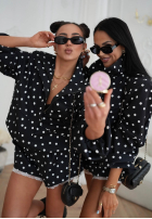 Koszula w groszki Dot Romance czarna