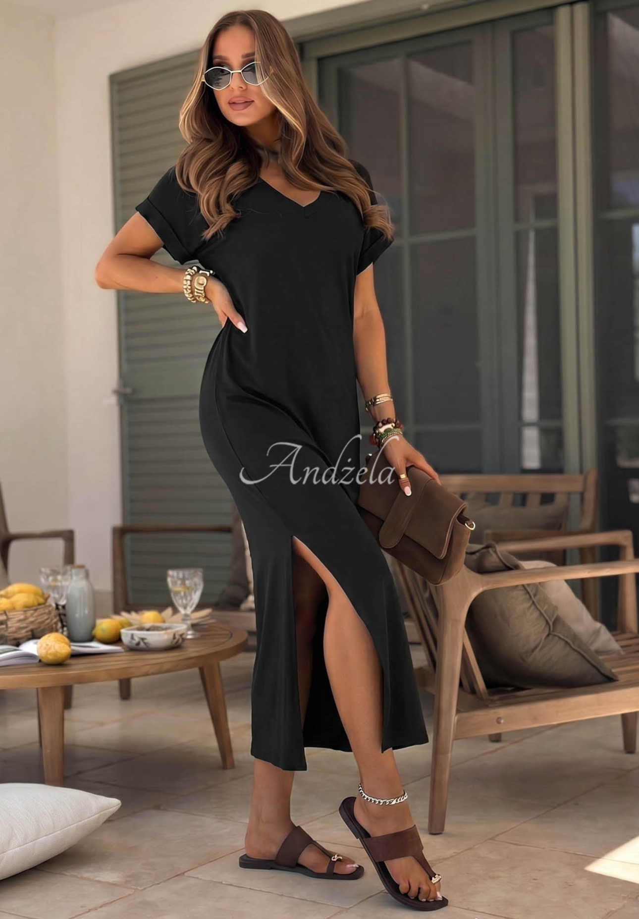 Your Own Life Black Neckline Dress