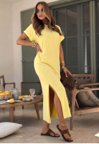 Sukienka z dekoltem Your Own Life czekoladowa