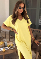 Sukienka z dekoltem Your Own Life czekoladowa