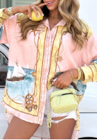 Wzorzysta koszula Ocean Sail pudrowy róż