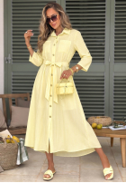 Koszulowa sukienka maxi w paski Julieta różowa