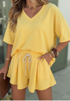 Komplet dresowy T-shirt i krótkie spodenki Willy żółty