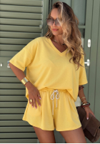 Komplet dresowy T-shirt i krótkie spodenki Willy żółty