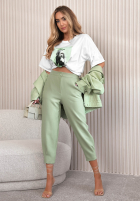 Materiałowe spodnie Laura czarne