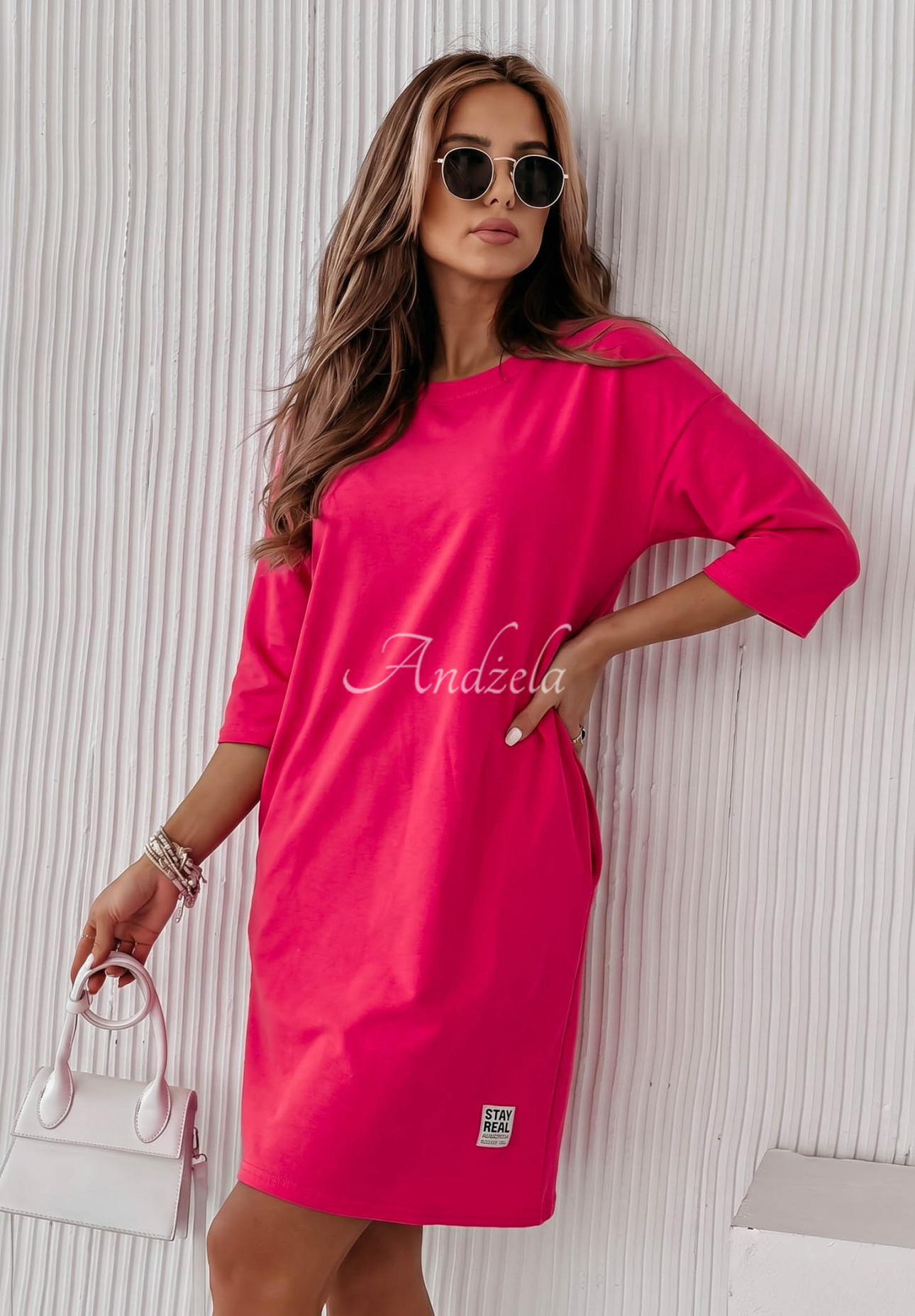 Stay Real Dark Pink Tunic Dress with Pockets
