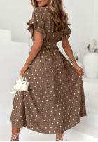 Wiązana sukienka w groszki Take A Chance niebieska