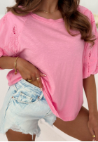 Bluzka z ażurowymi bufkami Positano Holiday biała