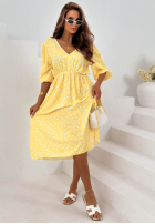 Sukienka midi w groszki Guava biała