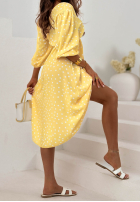 Sukienka midi w groszki Guava biała