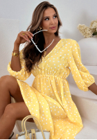 Sukienka midi w groszki Guava biała