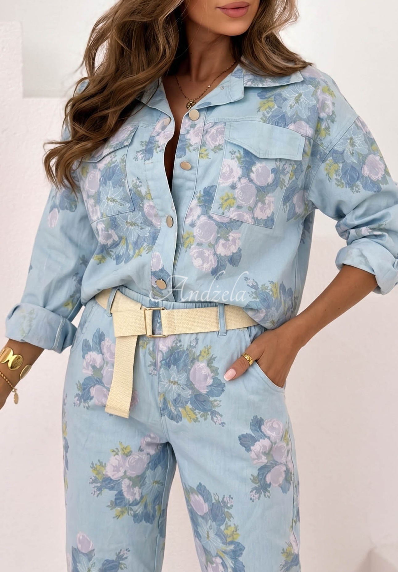 Sunny Blossom Blue Floral Jacket