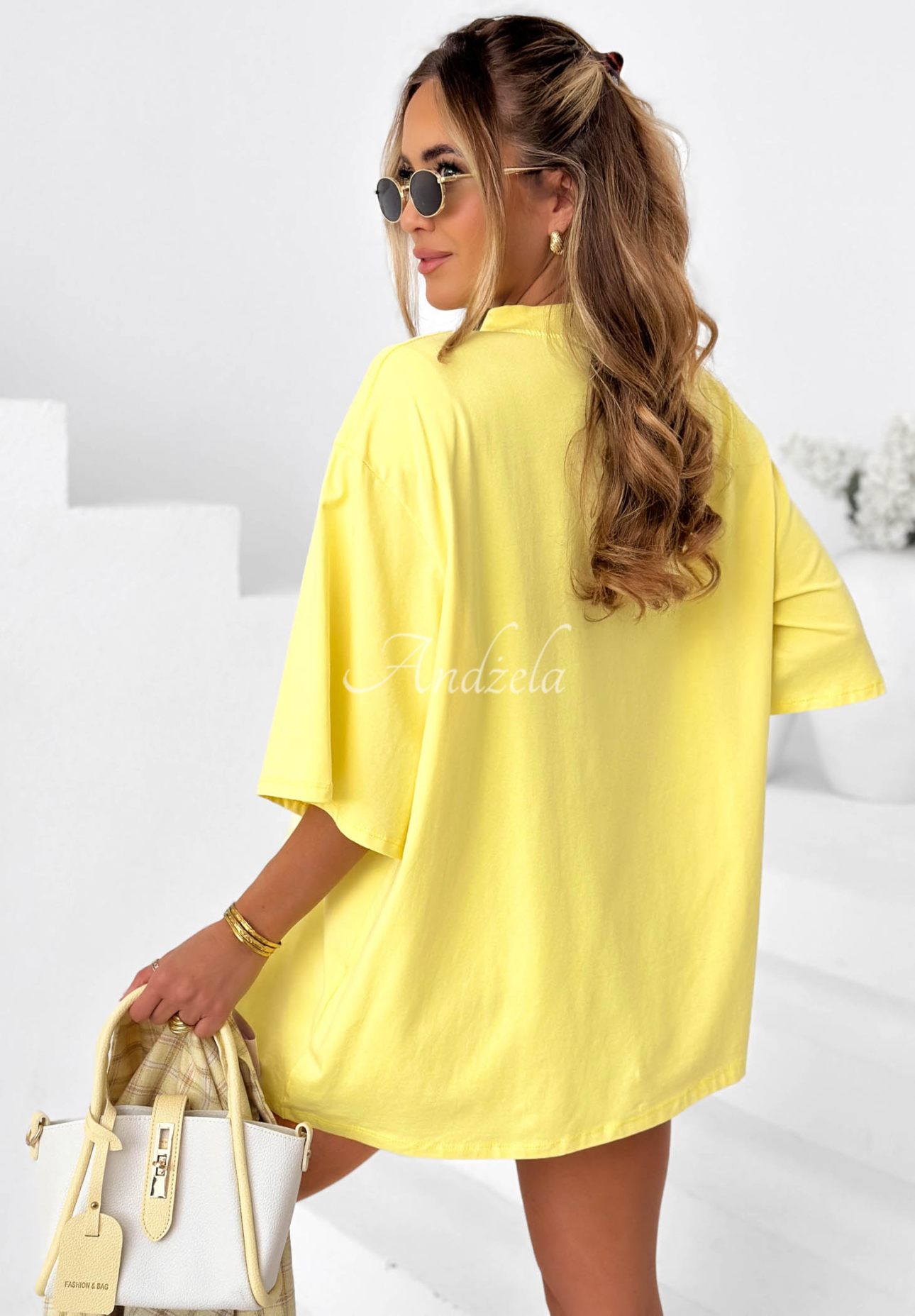 Yellow cotton T-shirt with a "Baguette" print