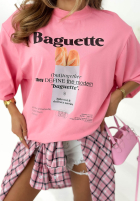 T-shirt z nadrukiem Baguette żółty