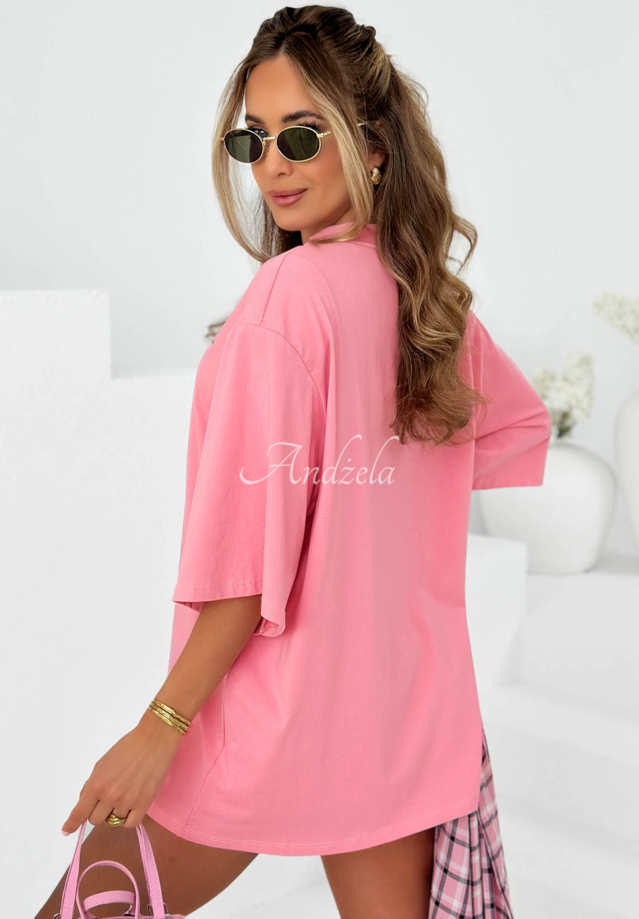 Pink Baguette-Printed Cotton T-Shirt