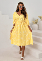 Sukienka midi w groszki Guava biała