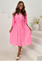 Sukienka midi w groszki Guava biała