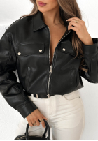 Skórzana kurtka bomberka Less Is More mokka