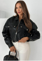 Skórzana kurtka bomberka Less Is More mokka