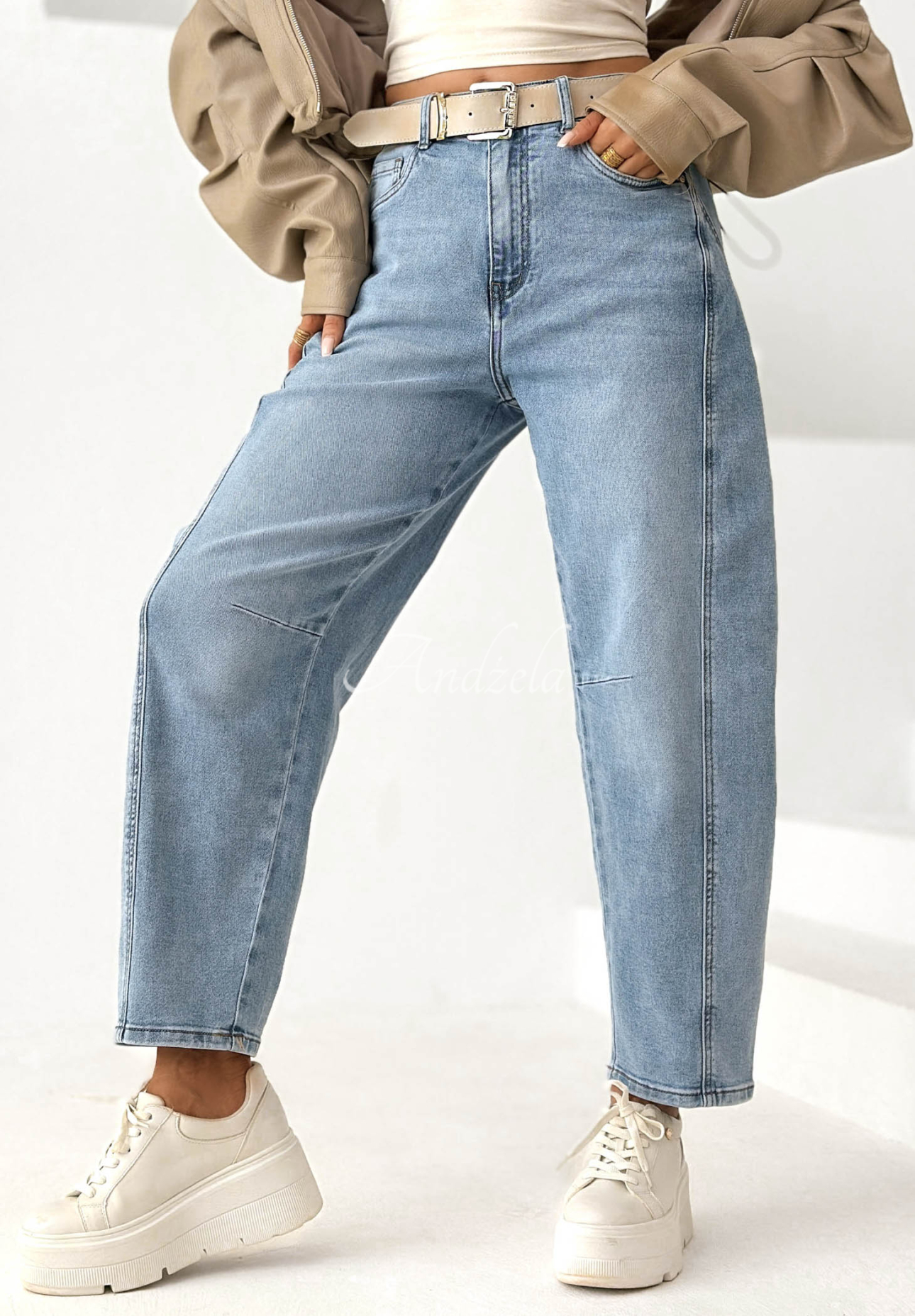 Banana blue jeans with an I Told You belt