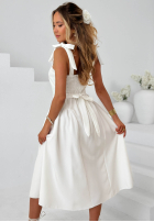 Sukienka midi na wiązanych ramiączkach Sunset Aura biała