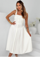 Sukienka midi na wiązanych ramiączkach Sunset Aura biała