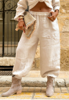 Sunny Shore Beige Linen Jogger Pants