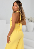 Długi kombinezon wide leg Sun Aura biały