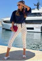 Bluzka z bufkami Sweet Summer granatowa