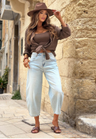 Spodnie jeansowe mom fit Let It Flow jasnoniebieskie