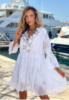 Haftowana sukienka z koronką boho Summer Lady biała
